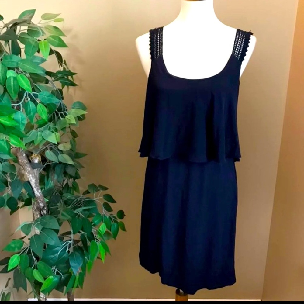 Anthropologie Maeve Navy Sleeveless Dress Size 0 XS